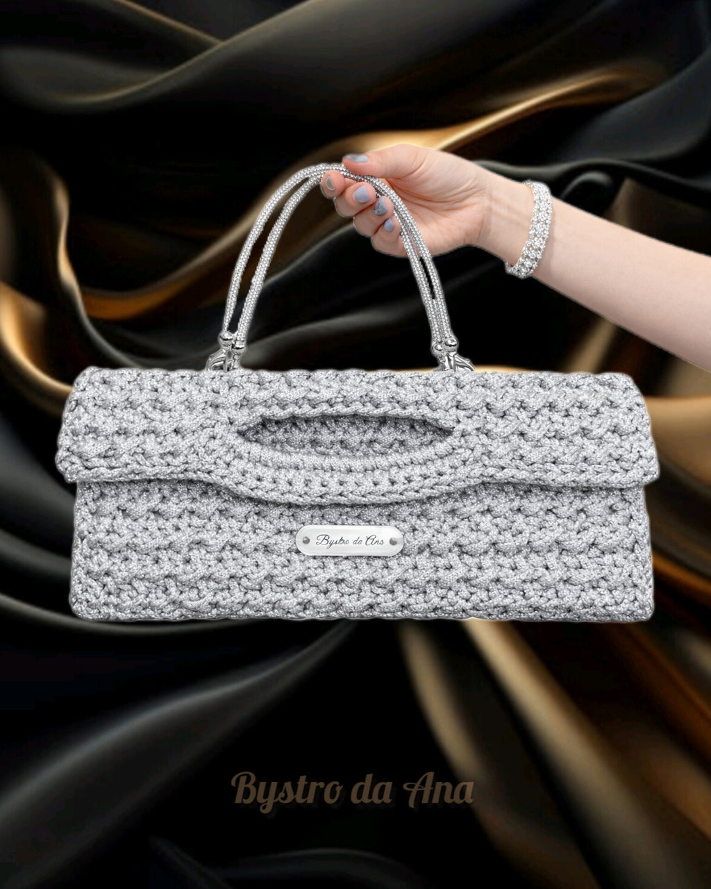 Pochette Prateada em Croché