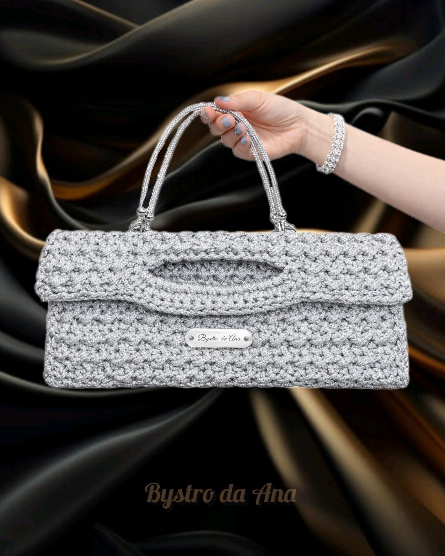 Pochette Prateada em Croché