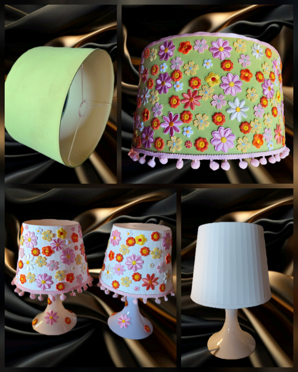 Abajur e candeeiros de mesa com acabamento artesanal