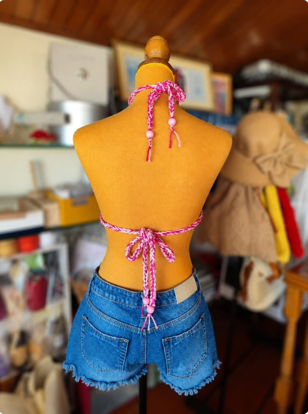 Top Artesanal Reversível em Crochet